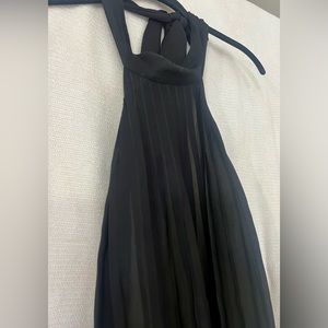 Alice and Olivia Black Halter Pleated mini dress. Size Medium
